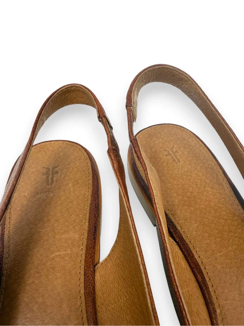 Frye Kenzie Leather Slingback Pointed Toe Flat Loafers Brown 11 Women’s